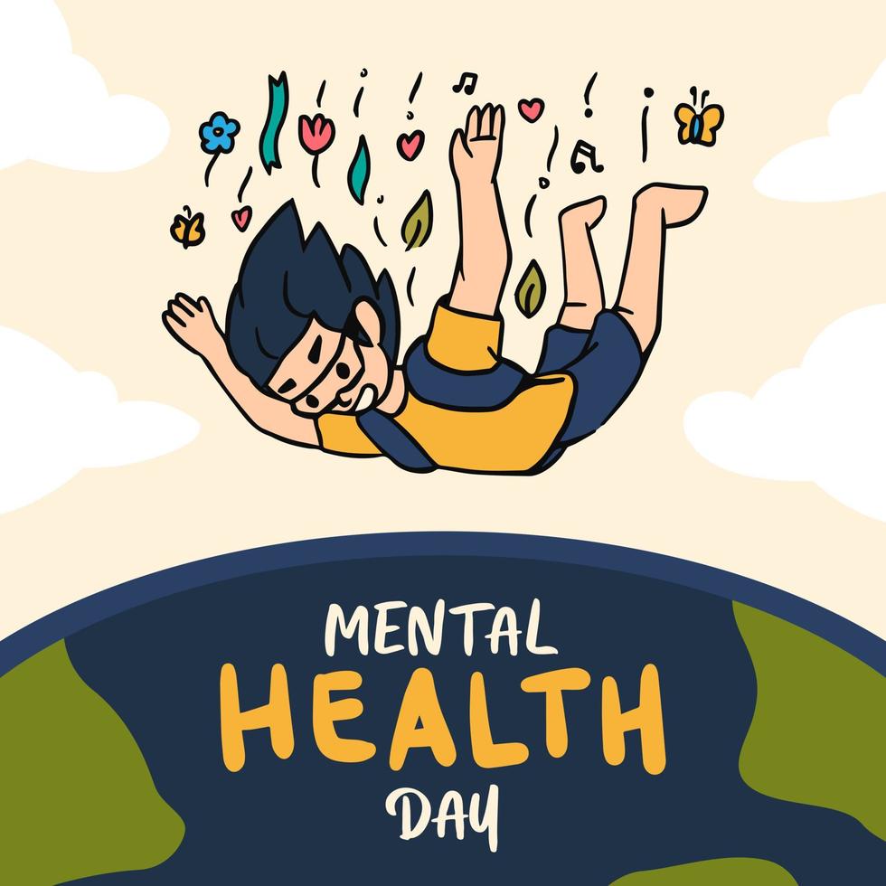 concepto del día mundial de la salud mental 2 vector