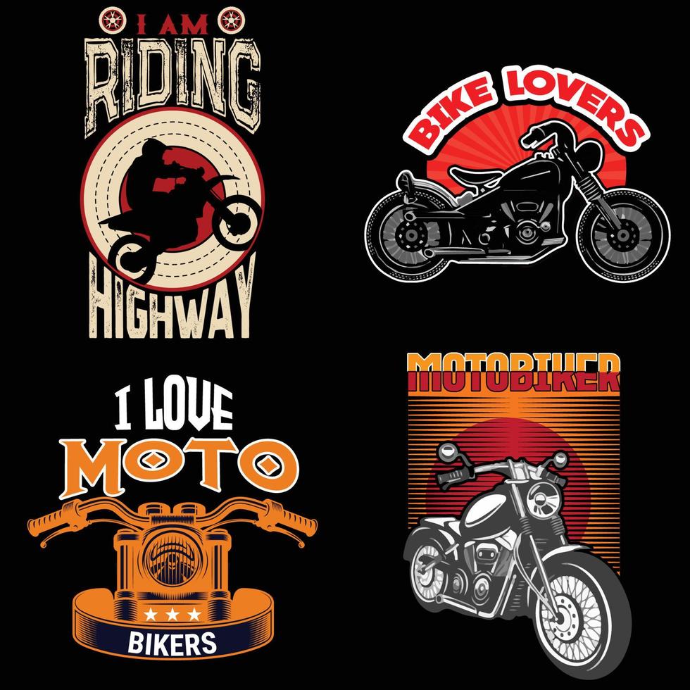 Motorbike lover art and special t shirt design bundles vector