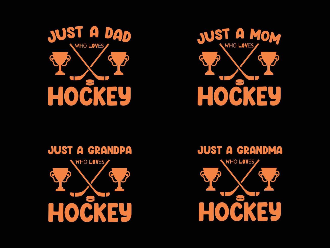 Just a dad mom grandpa grandma who loves hockey T shirt design vector