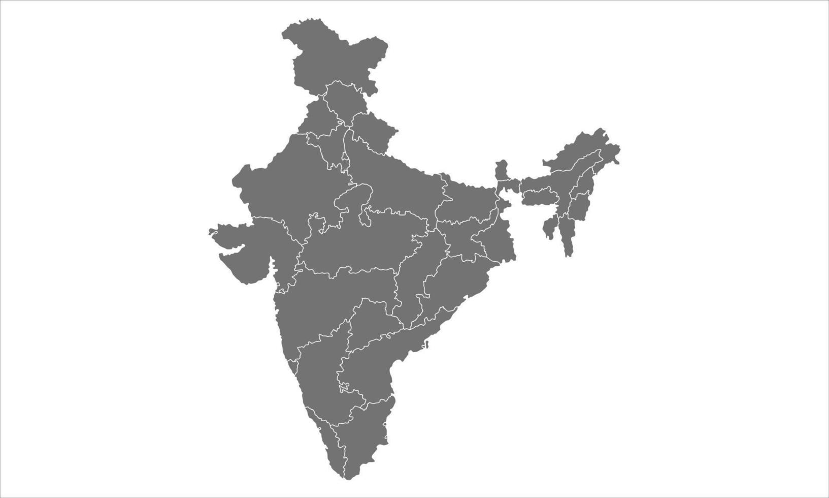 mapa gris de la india vector