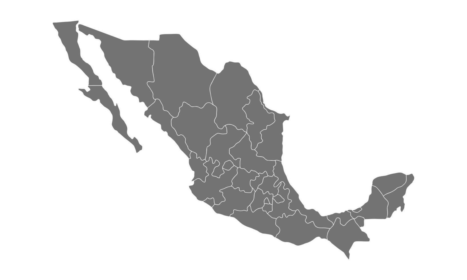 mapa gris de mexico vector