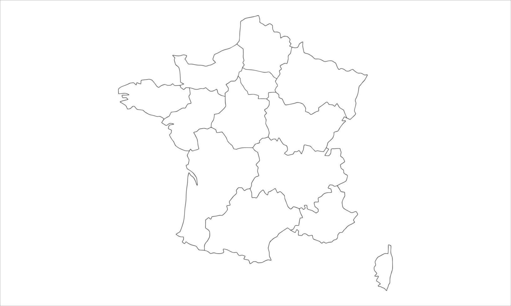 fondo blanco del mapa de francia con diseño de arte lineal vector