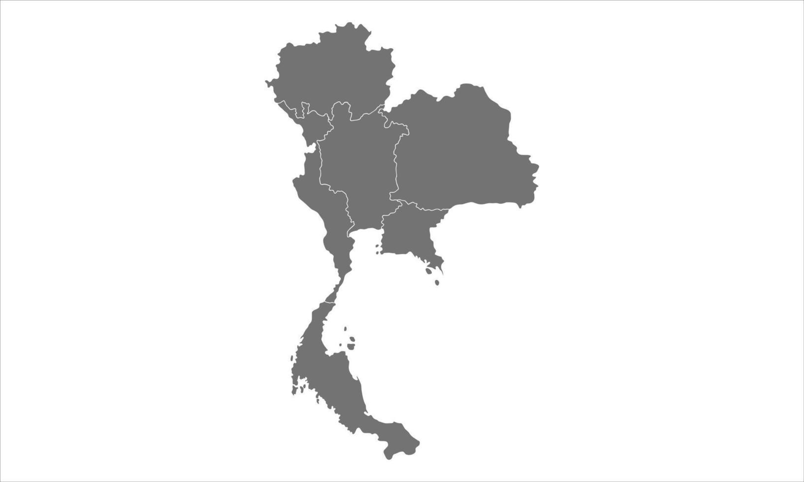 mapa gris de tailandia vector