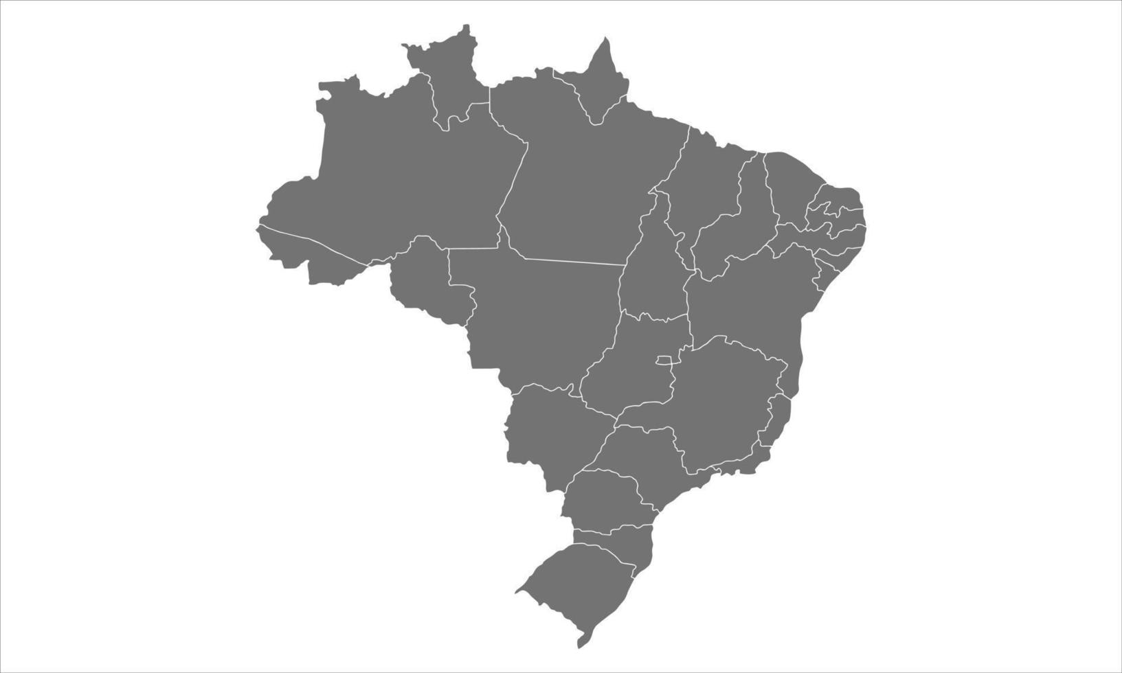 Grey Brazil map vector