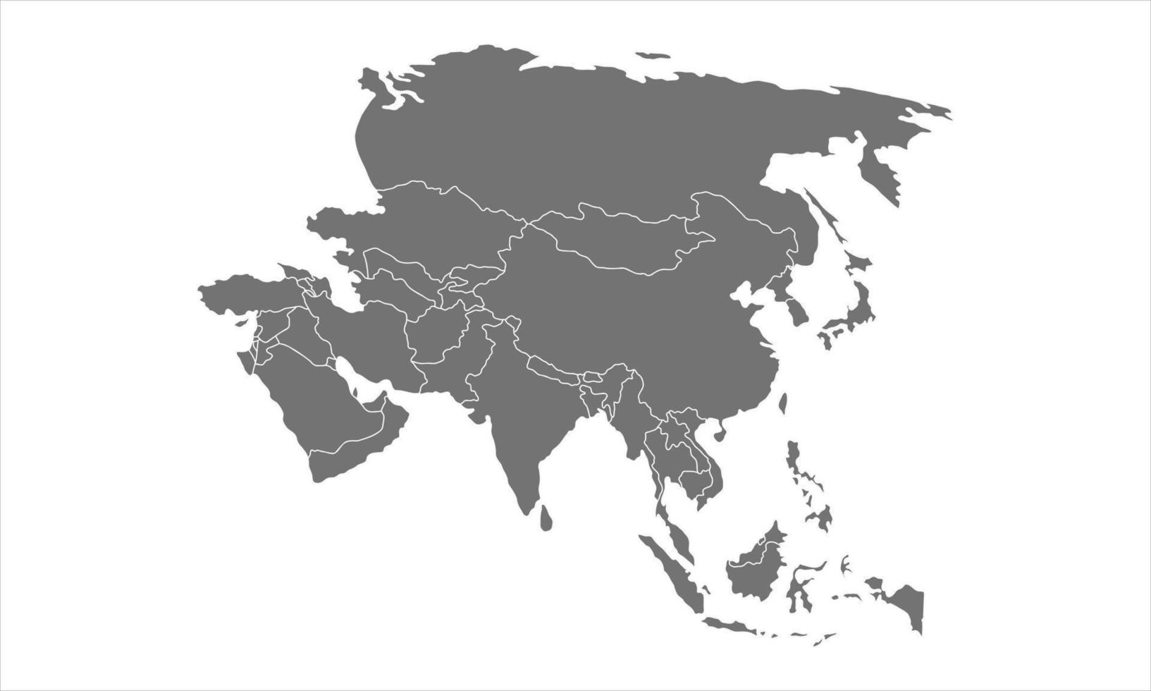 Grey asia map vector