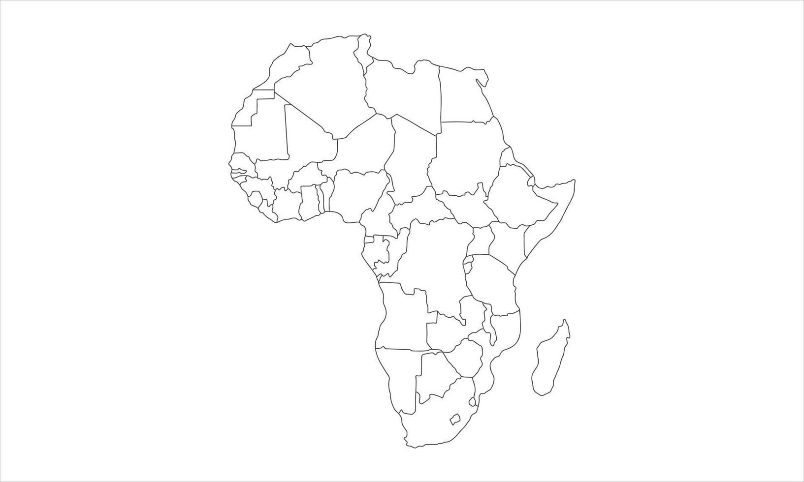 fondo blanco del mapa de áfrica con diseño de arte lineal vector