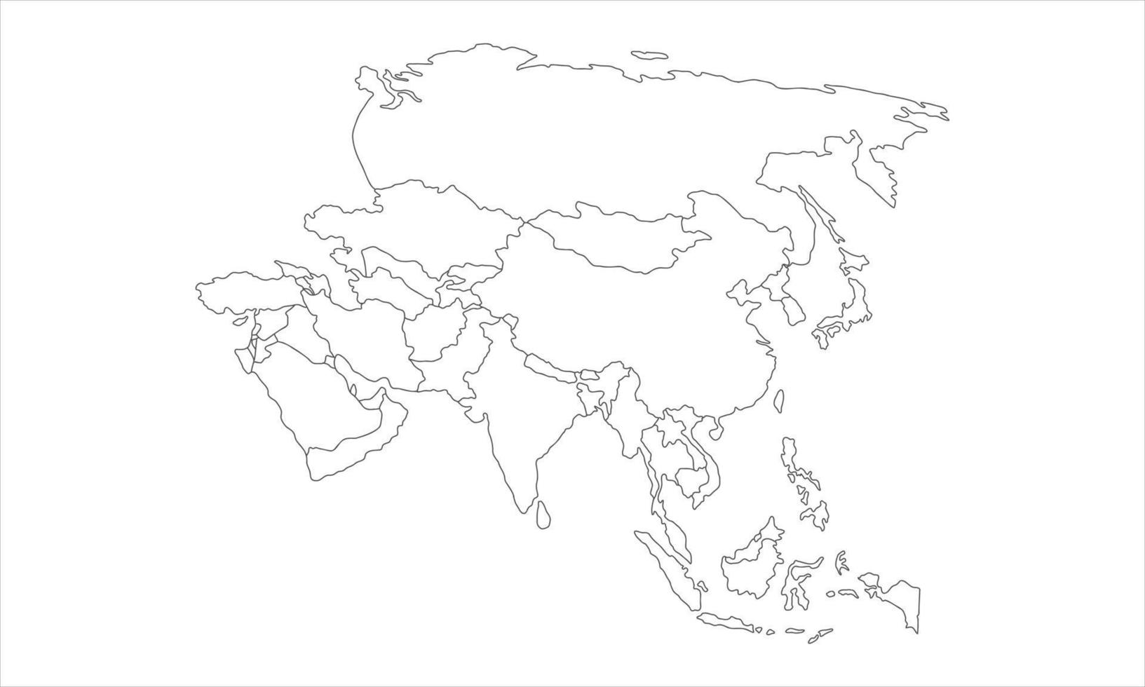 white background of asia map with line art design vector