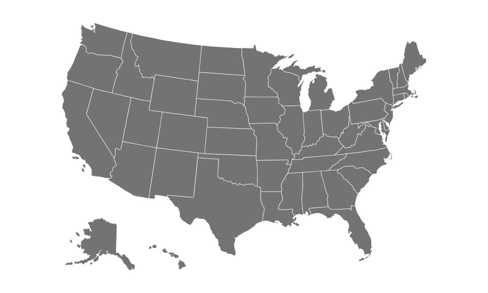 mapa gris de america vector