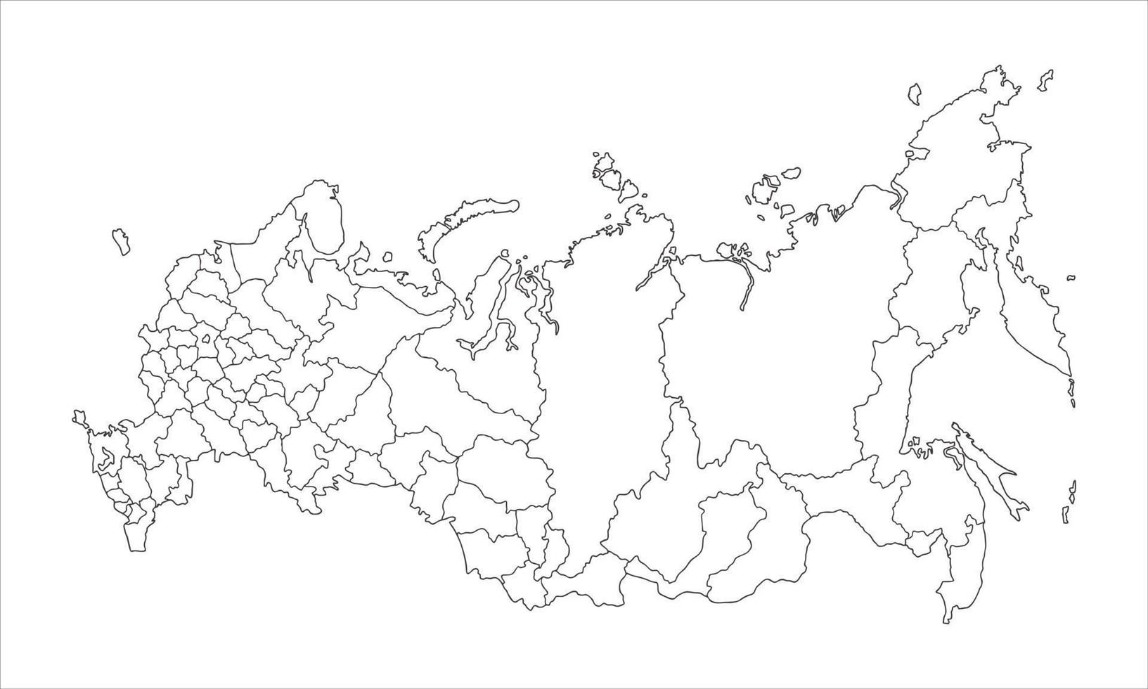 fondo blanco del mapa de rusia con diseño de arte lineal vector