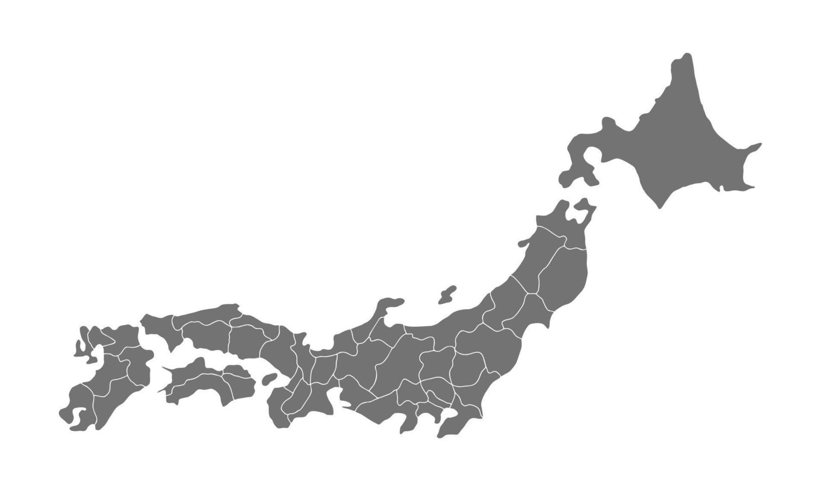 mapa gris de japon vector