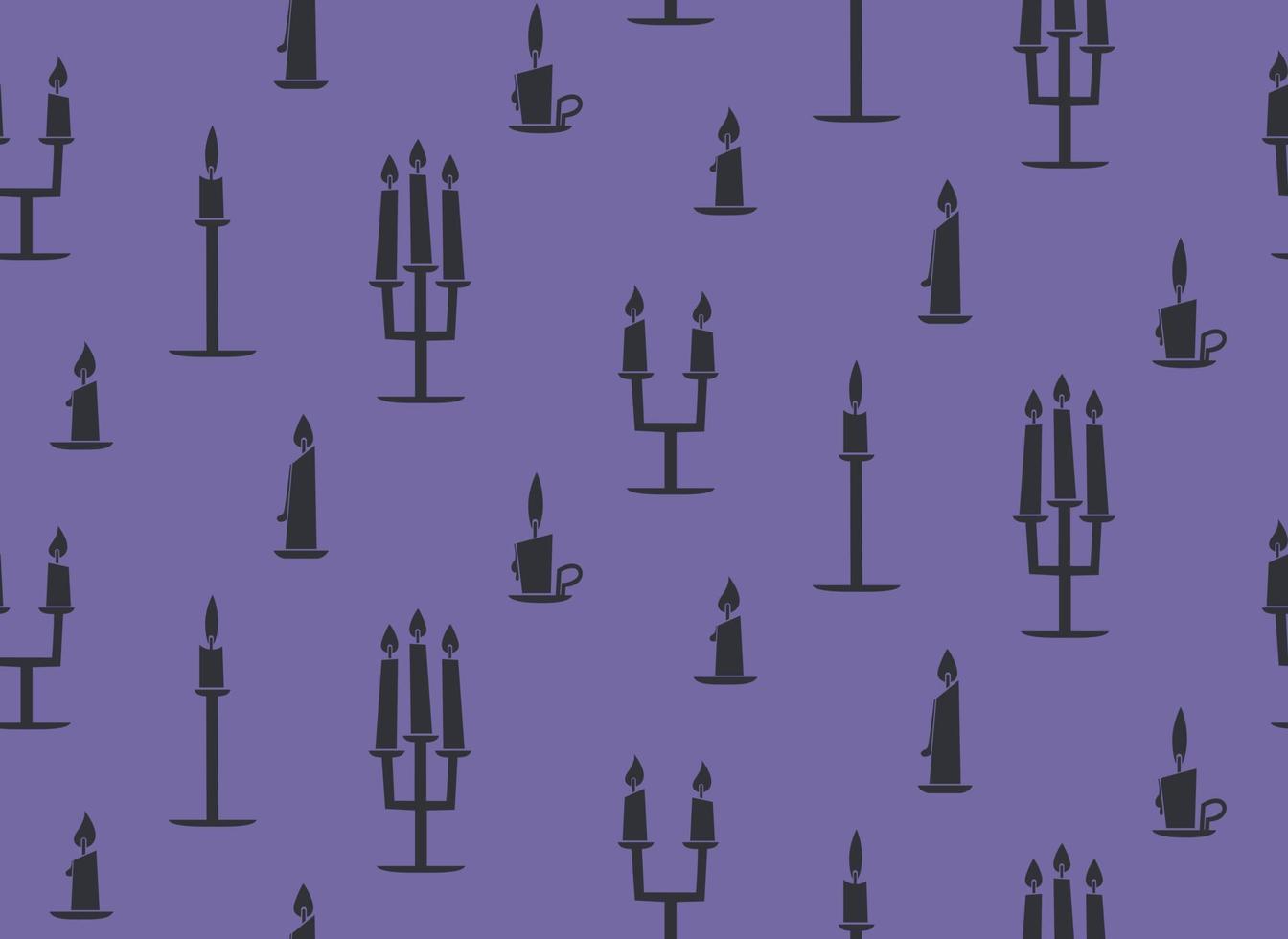 Seamless pattern with candles. Halloween texture in flat style. vector