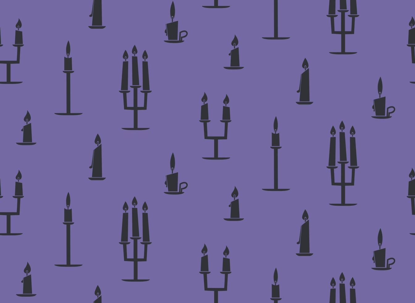 Seamless pattern with candles. Halloween texture in flat style. vector