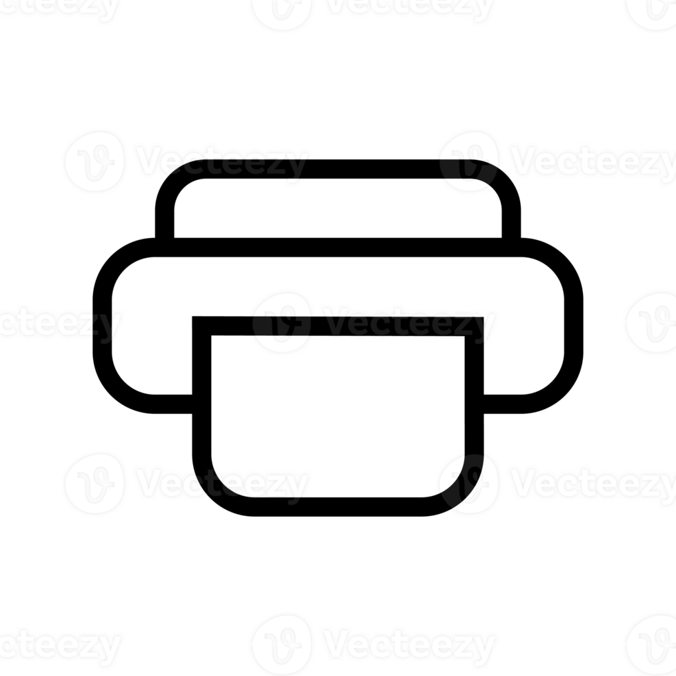 diseño de icono de impresión. aplicaciones de procesamiento de texto o documentos para la colección de elementos ui ux o sitio web o interfaz de aplicación. estilo de icono de contorno mínimo. png