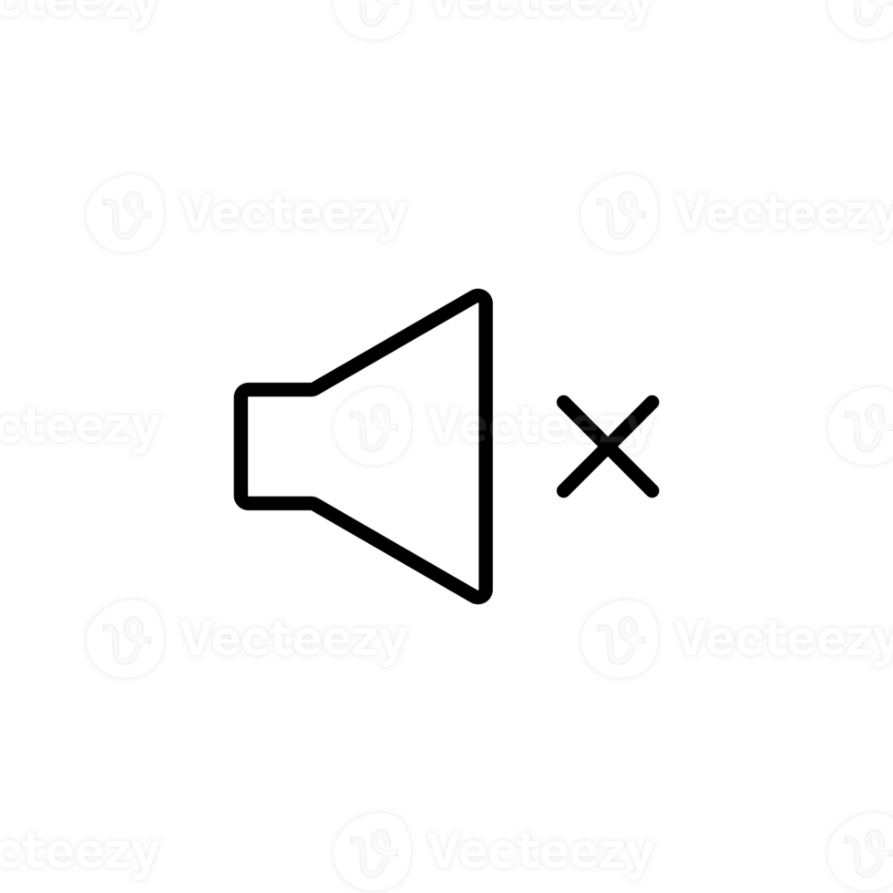mute icon design. simple multimedia player for ui ux element or application design. music or video player button. png