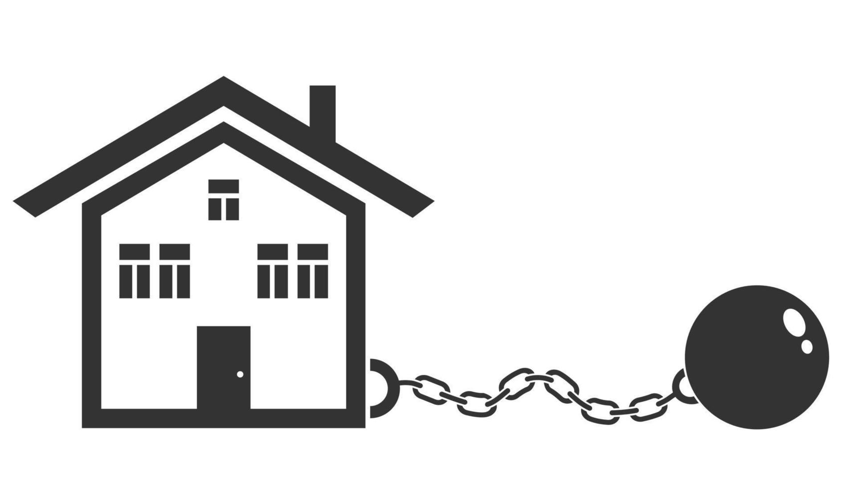 house with metal shackles vector