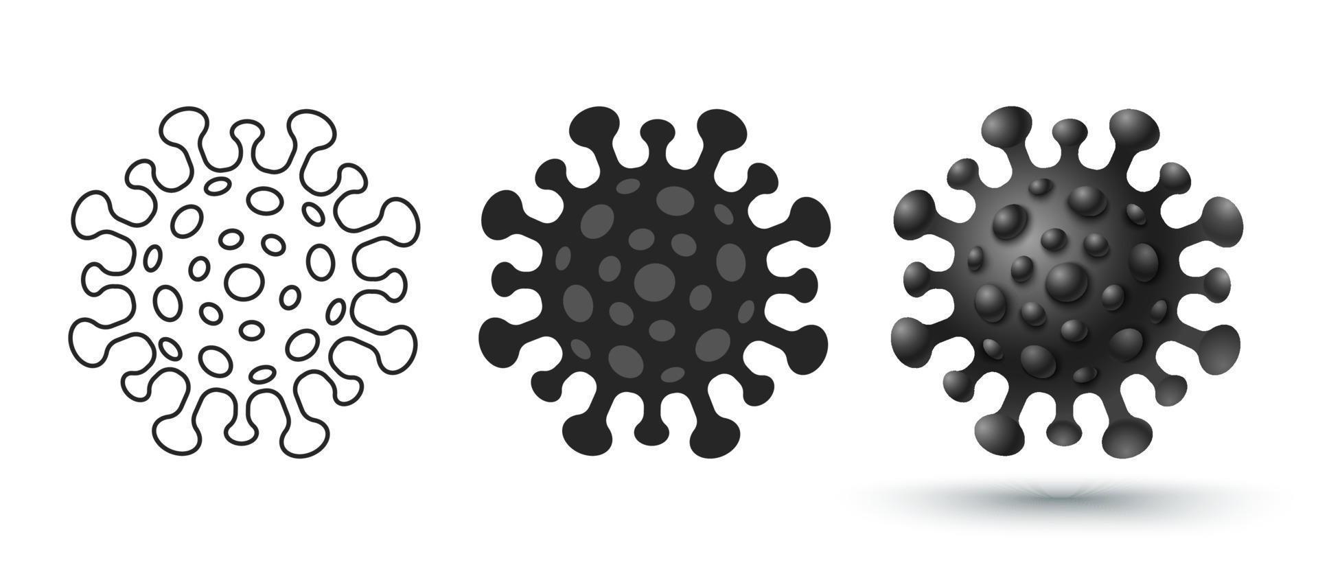 conjunto de iconos vectoriales de coronavirus vector