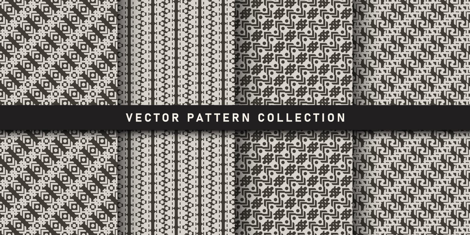 Flat art deco pattern collection vector