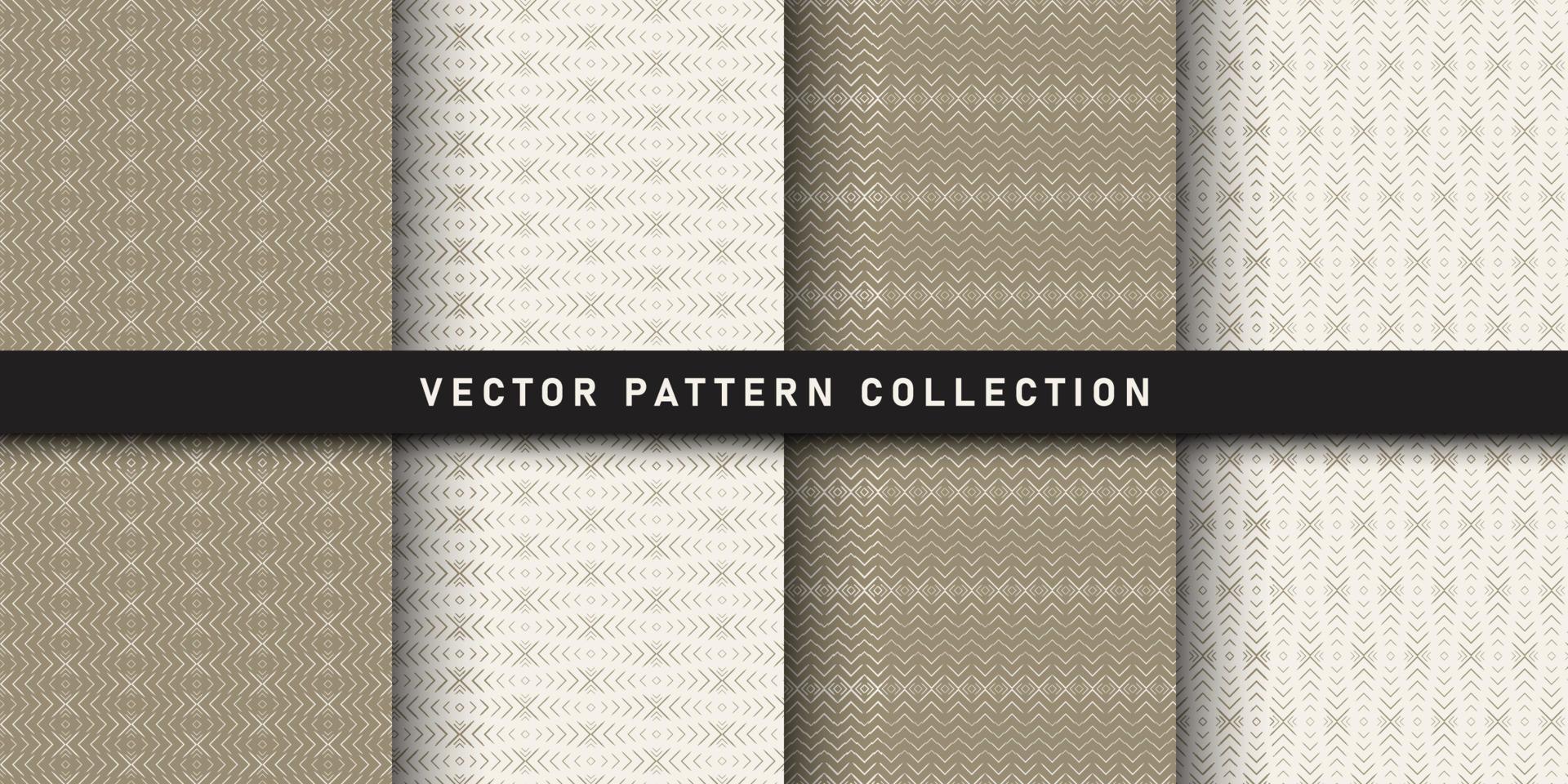 Seamless geometric pattern set vector