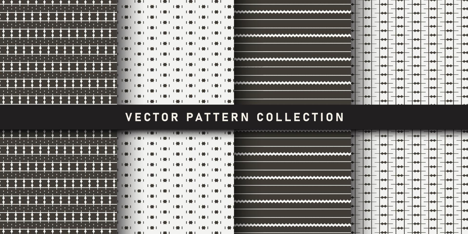 Seamless geometric pattern set vector