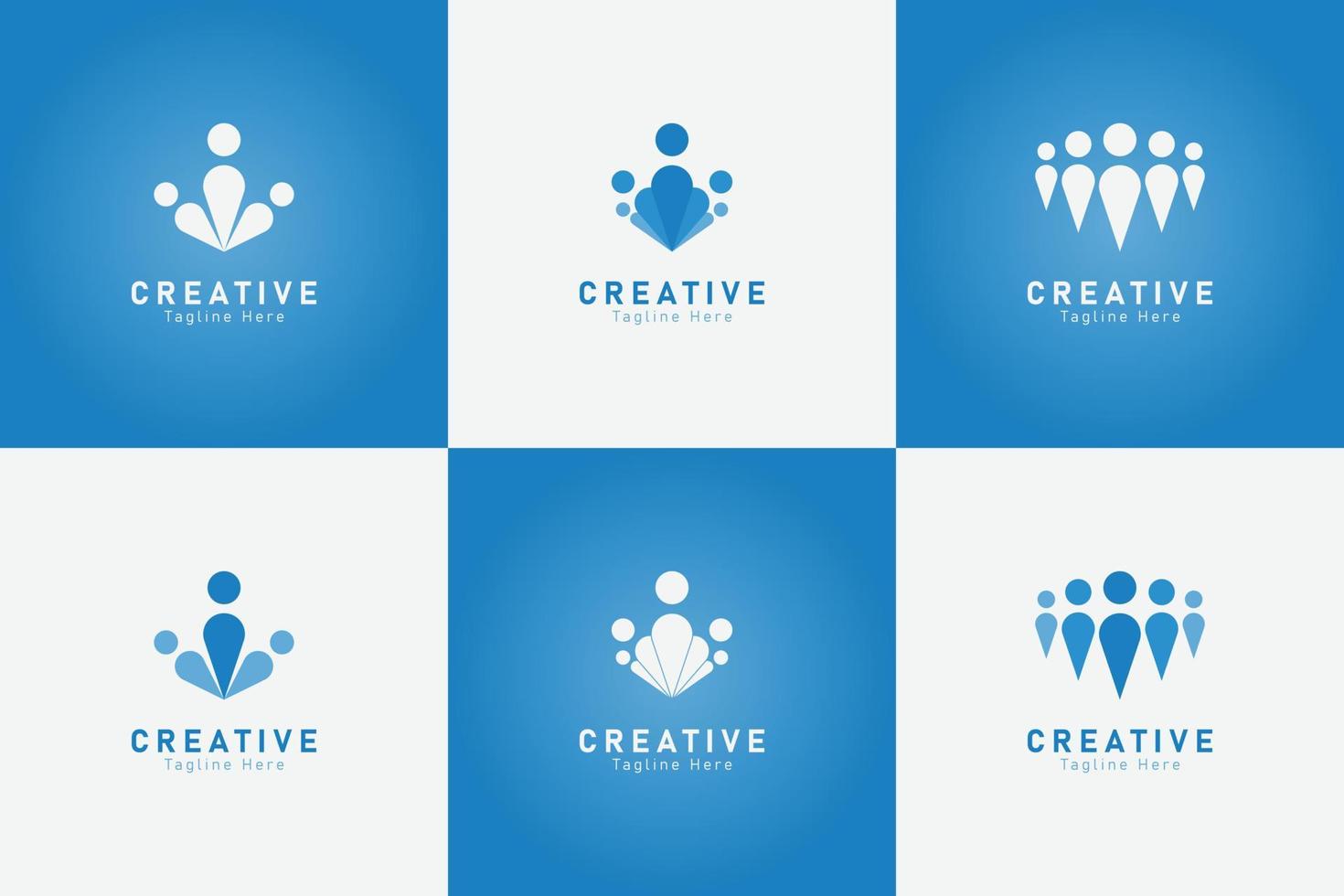 Set of people logo collection vector