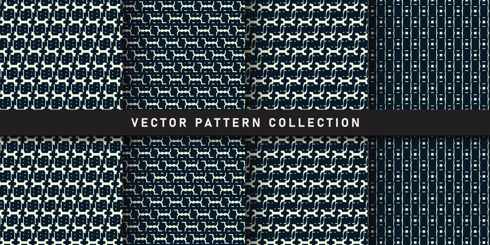 Seamless geometric pattern set vector