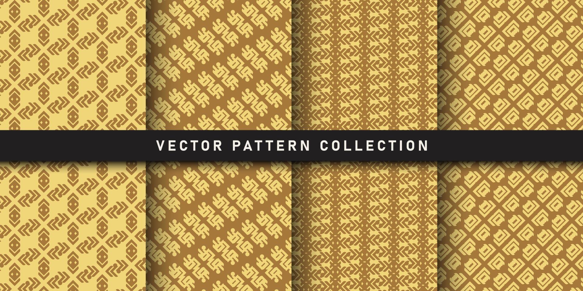 Flat art deco pattern collection vector
