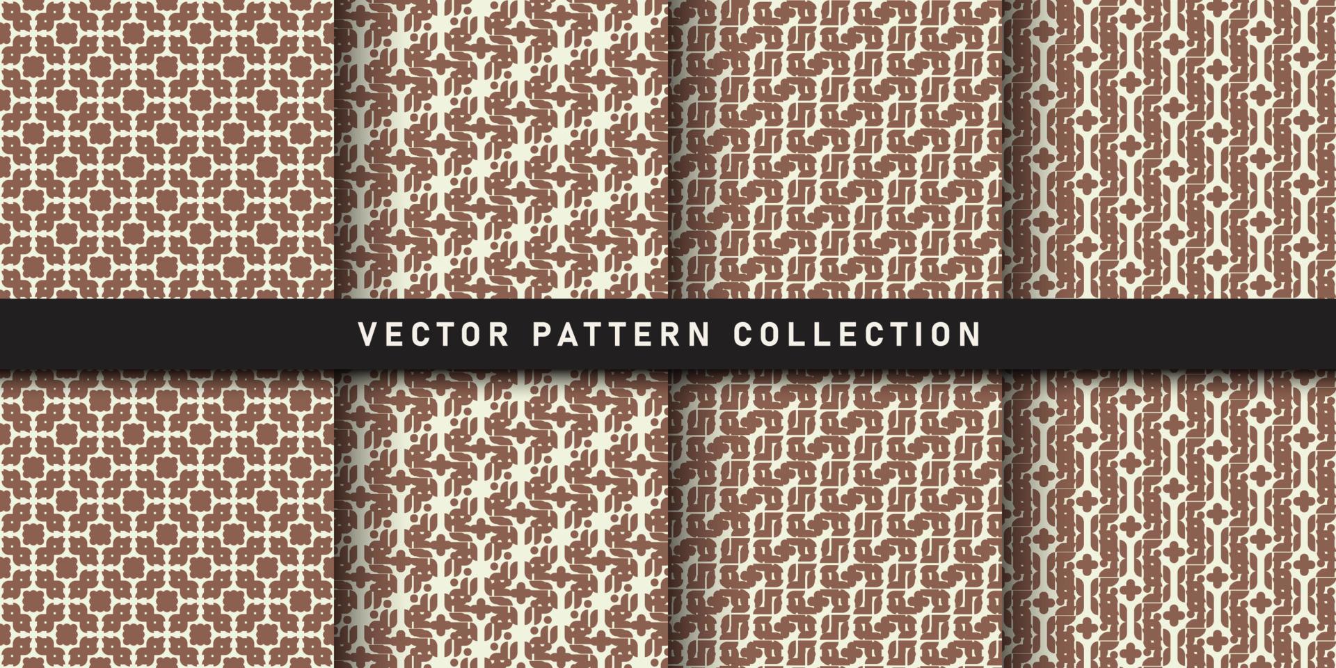 Seamless geometric pattern set vector