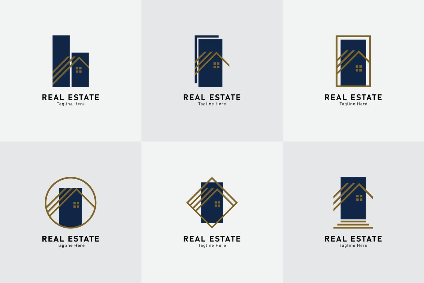Set of construction building, real estate, home logo design template vector
