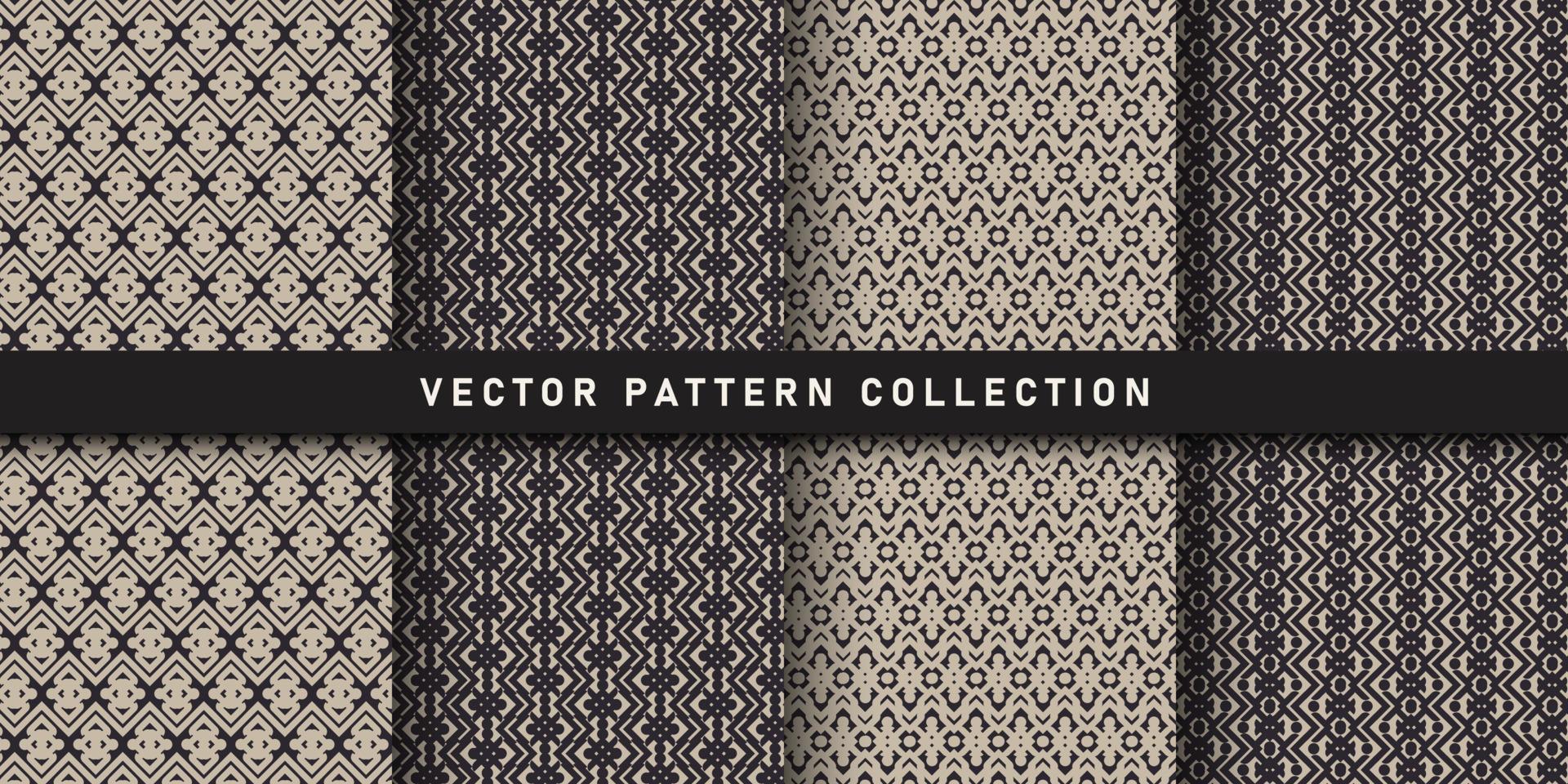 Flat art deco pattern collection vector