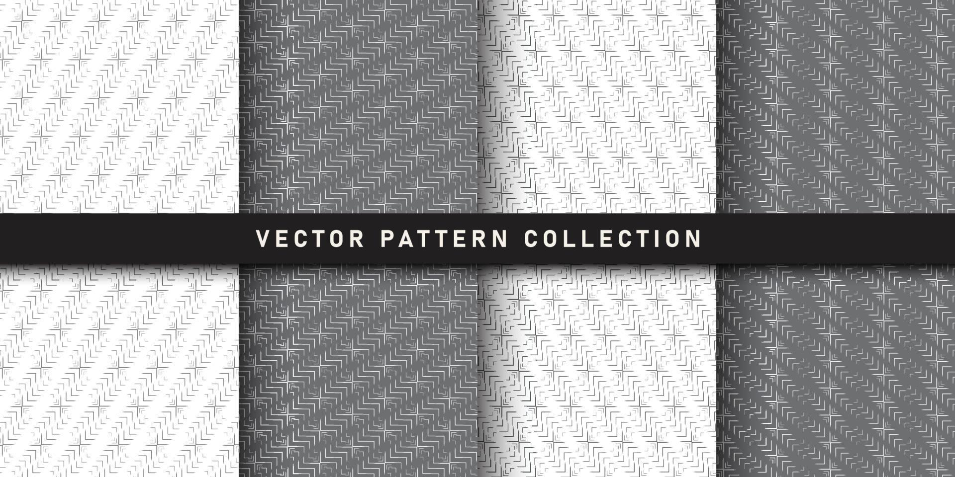 Seamless geometric pattern set vector