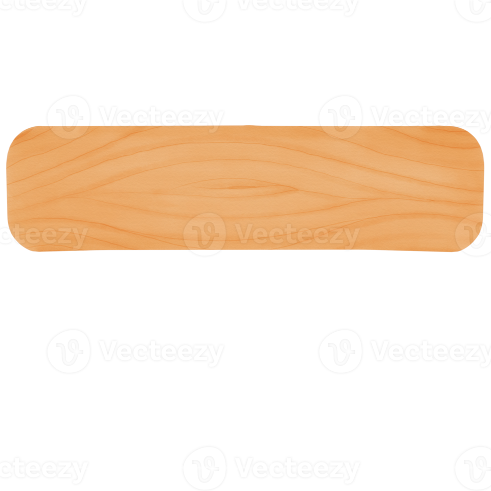 Decorative Watercolor Wooden Board Free Shape Number 4 png
