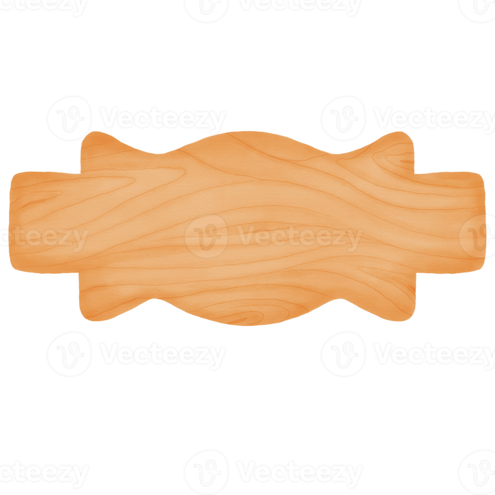 decorativo acquerello di legno tavola gratuito forma numero 1 png