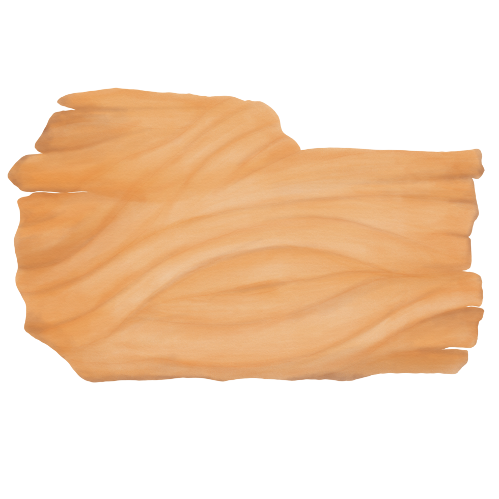 Decorative Watercolor Wooden Board Shape Like Piece of Bark png