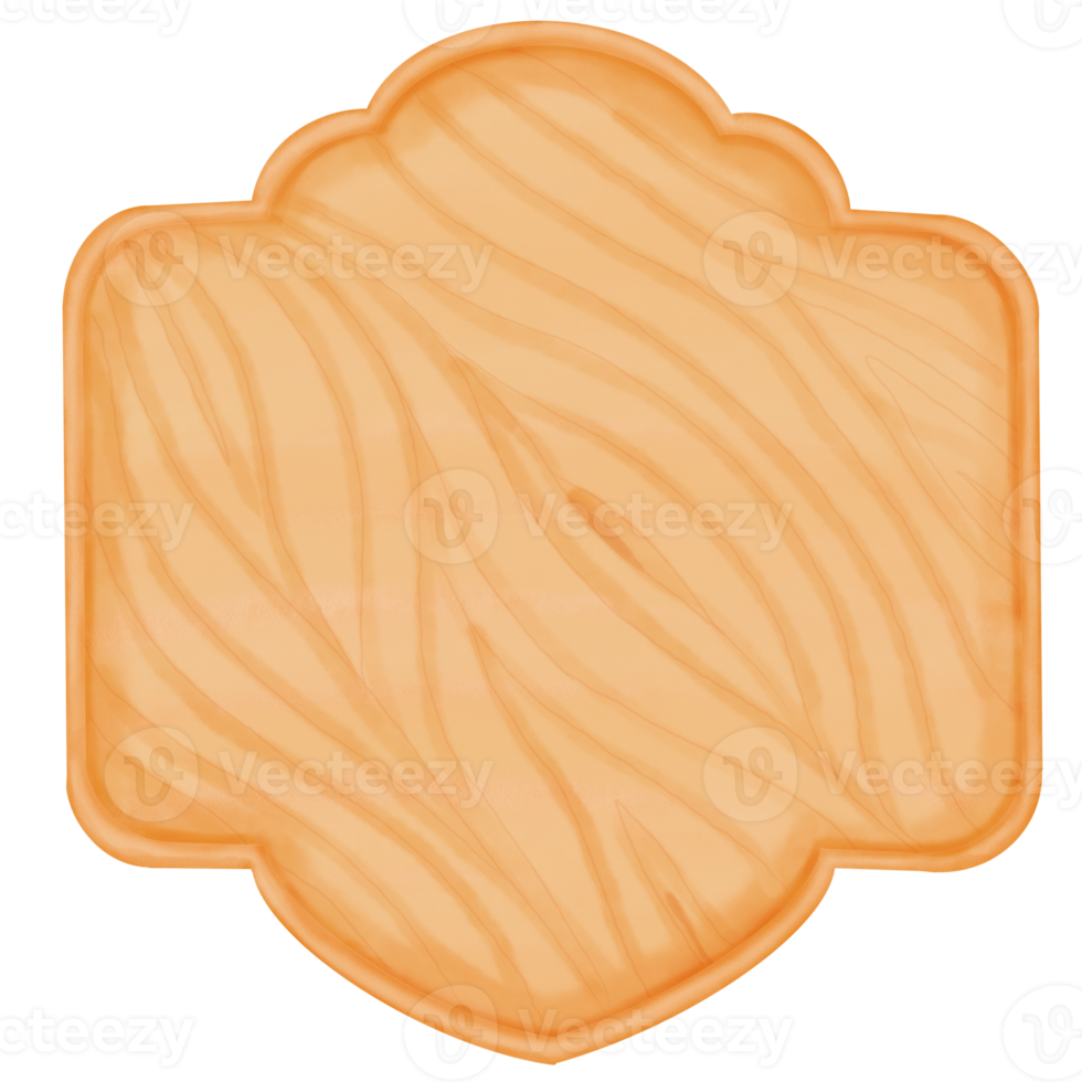 placa de madeira aquarela decorativa em estilo vintage png