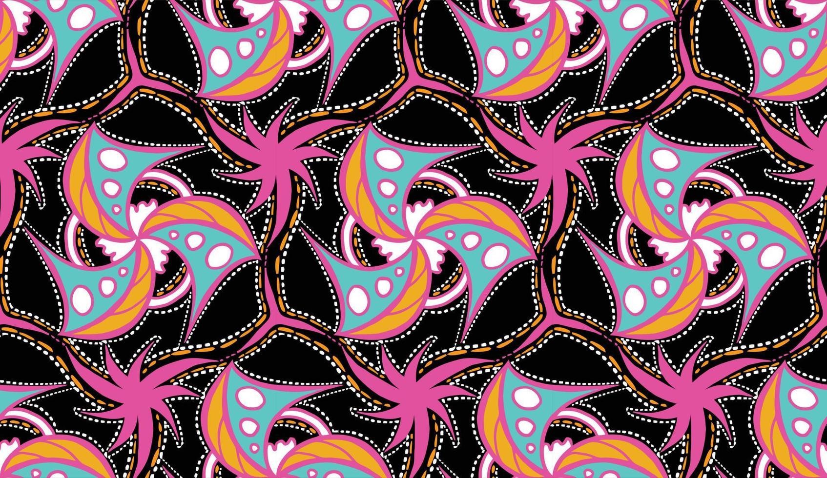 Seamless pattern with fantasy flowers, natural wallpaper, floral decoration curl illustration. Paisley print hand drawn elements. vector