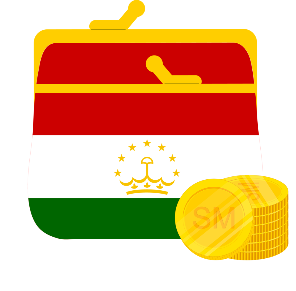 Tajik flag vector hand drawn,Tajikistani somoni vector hand drawn png