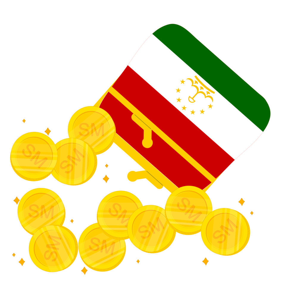 Tajik flag vector hand drawn,Tajikistani somoni vector hand drawn png