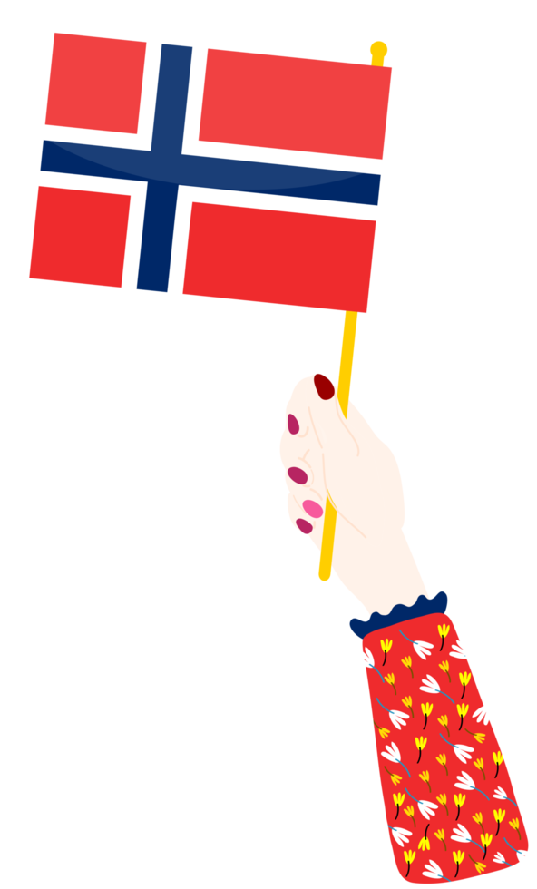 vetor de bandeira norueguesa desenhado à mão, vetor de coroa norueguesa desenhado à mão png