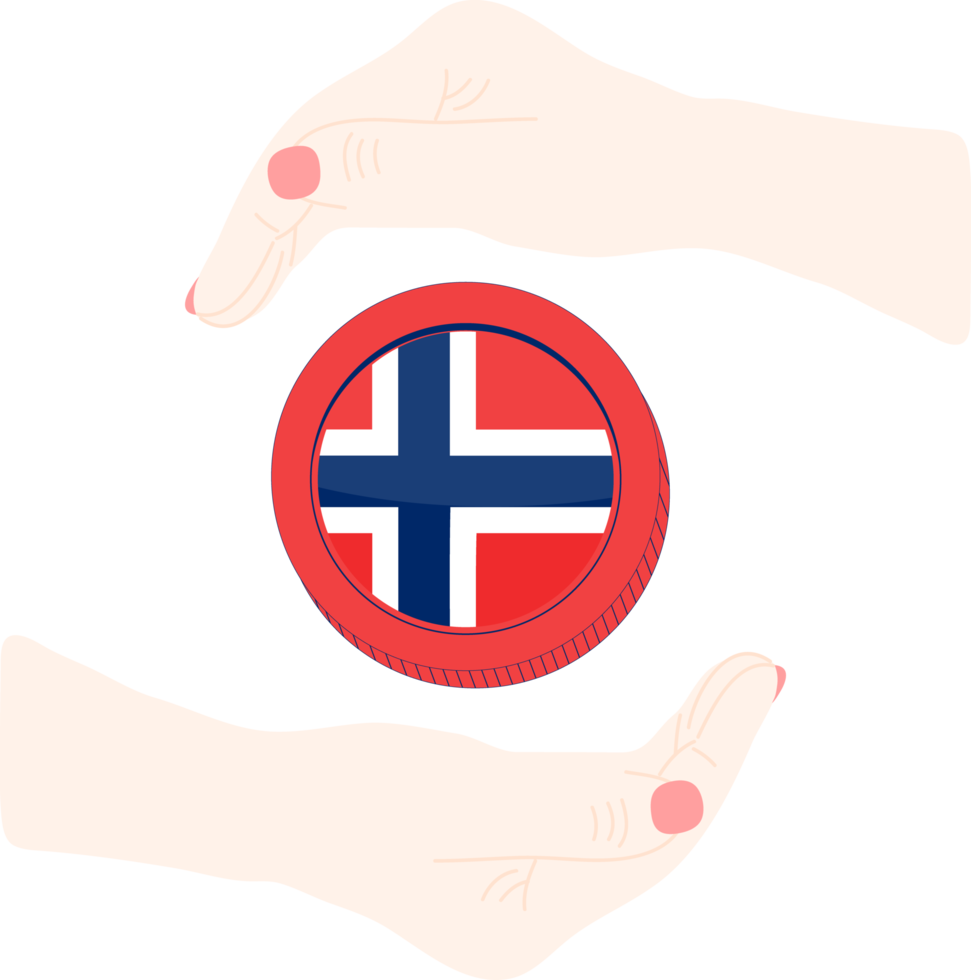 vetor de bandeira norueguesa desenhado à mão, vetor de coroa norueguesa desenhado à mão png