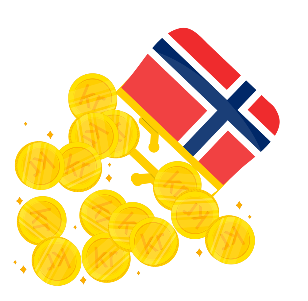 norska flagga vektor hand ritad,norsk krona vektor hand dragen png