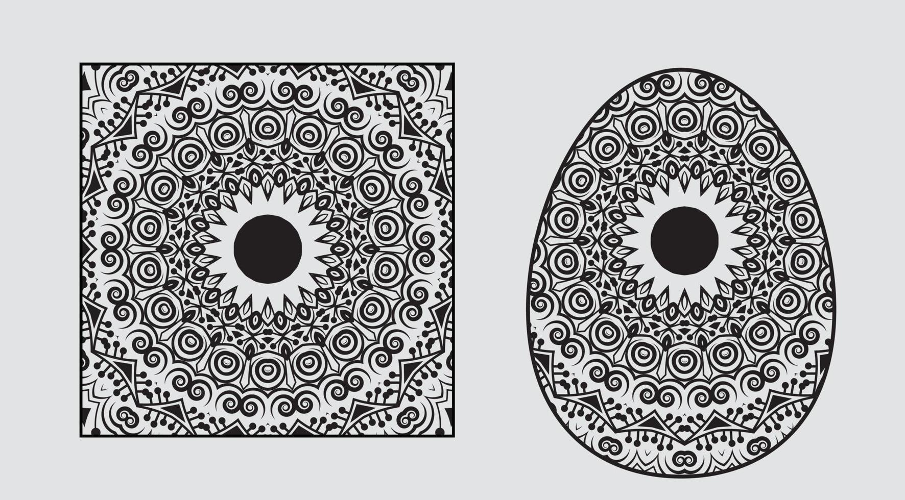 square mandala drawn on a white background for coloring vector