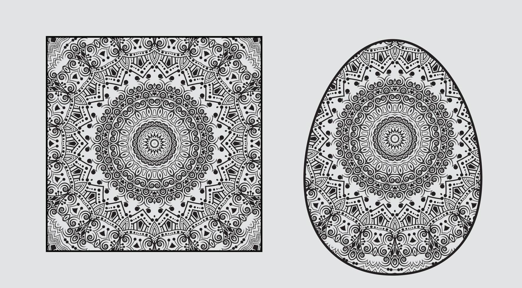 square mandala drawn on a white background for coloring, vector, mandala vector