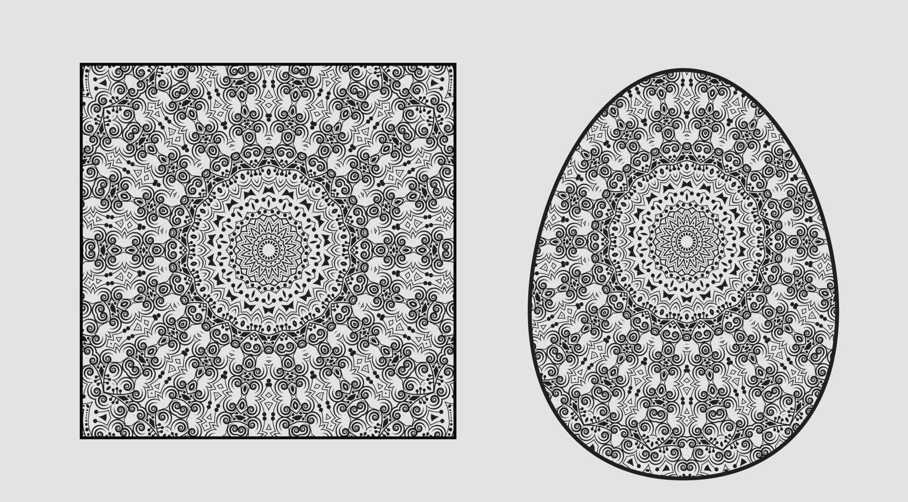 mandala colouring page line art for meditation vector