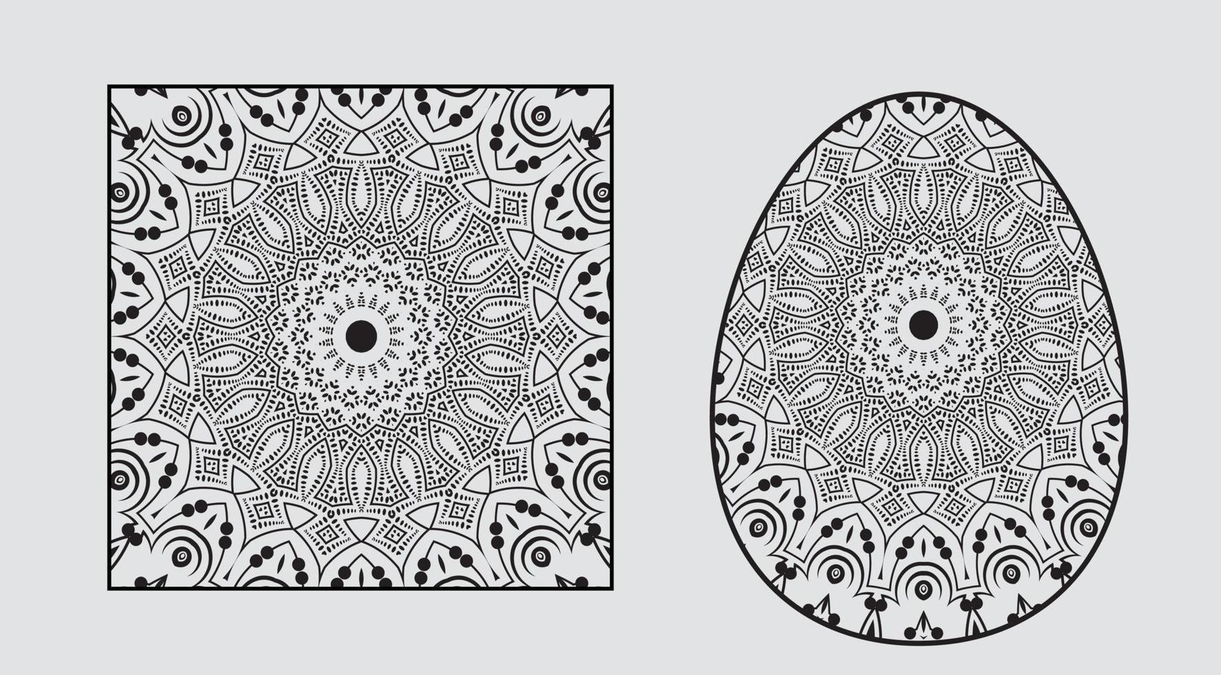 arte mandala con marco cuadrado sobre fondo blanco vector