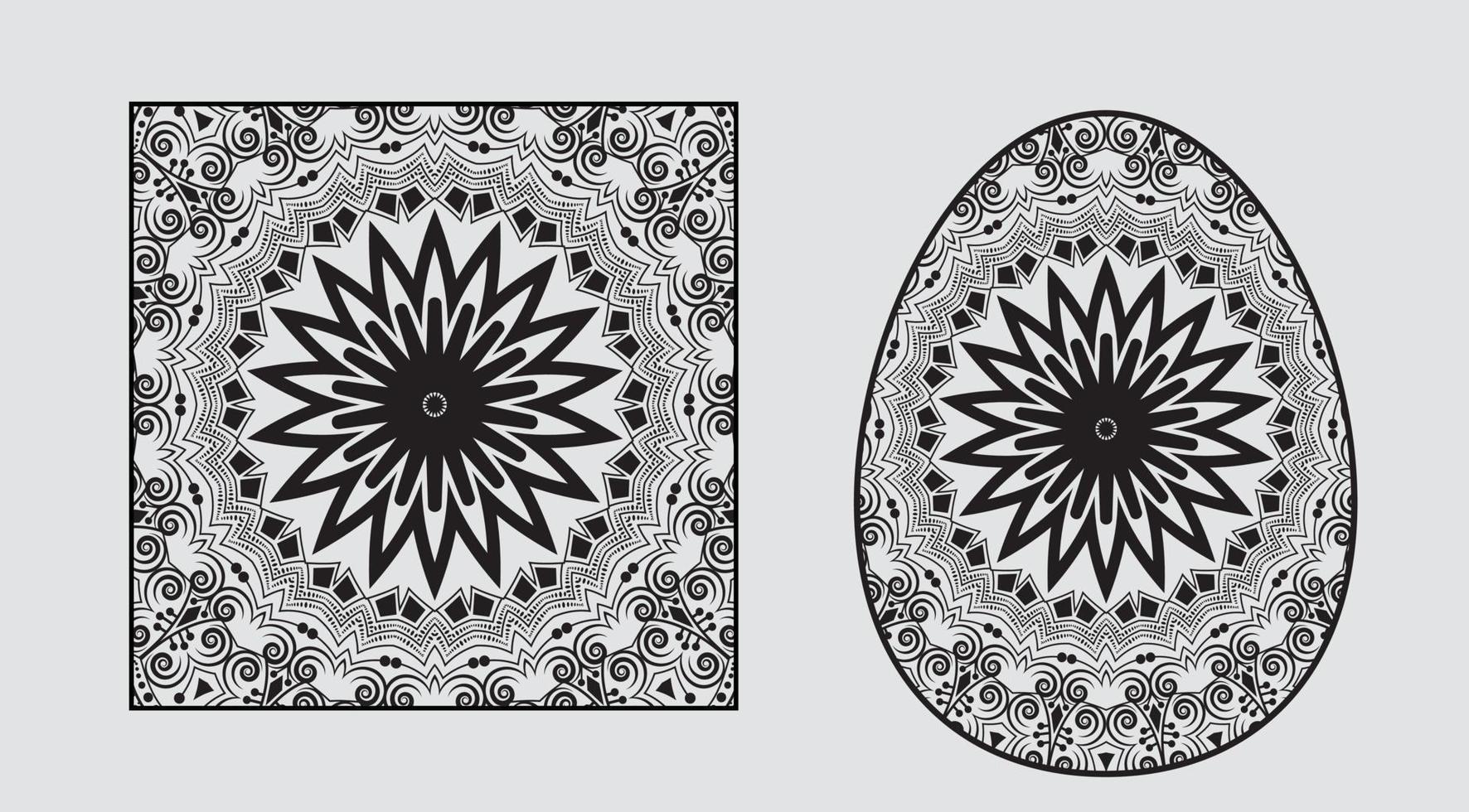 estilo mandala cuadrado mehndi para la página del libro de colorear vector