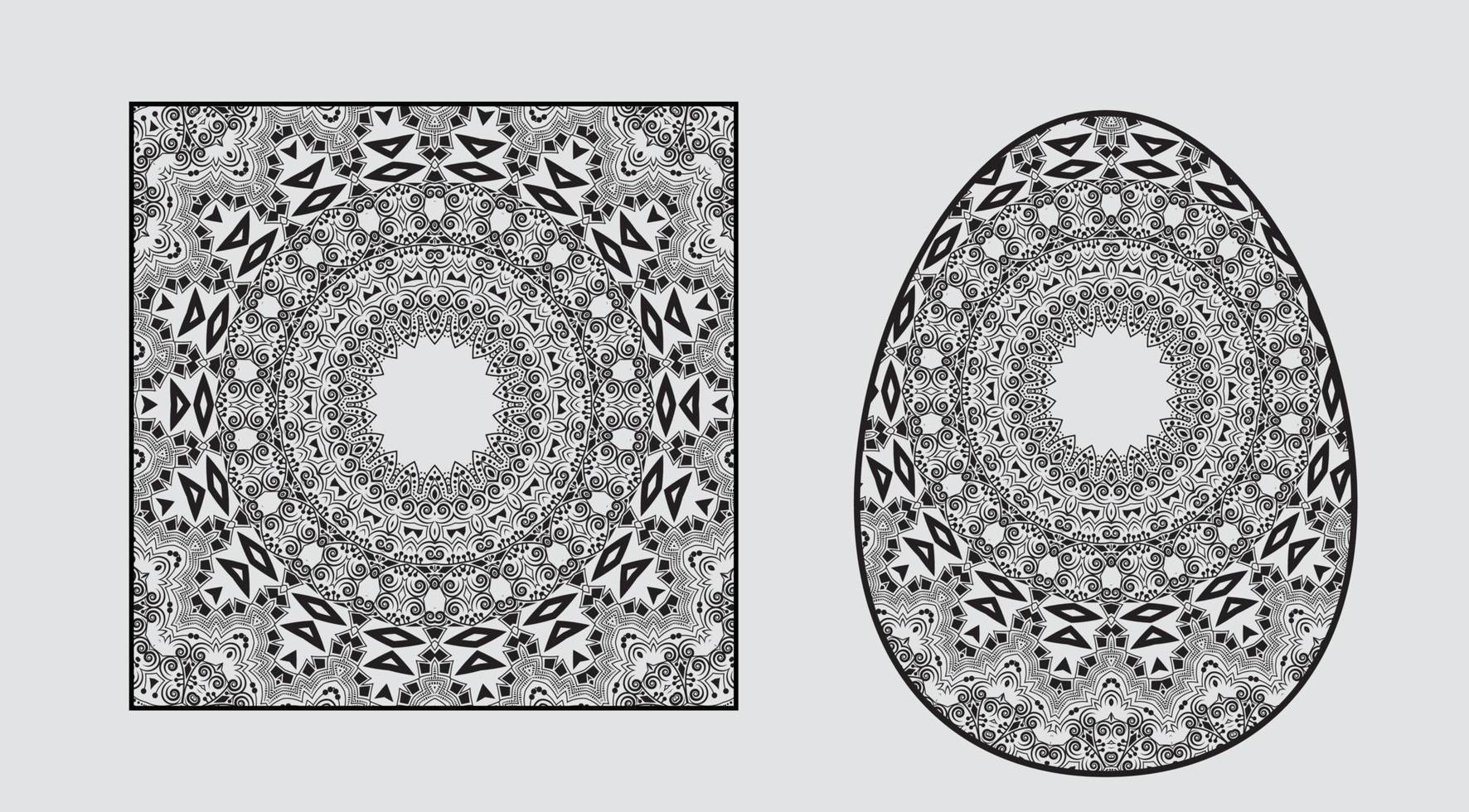 square flower pattern in mehndi style for coloring book page vector