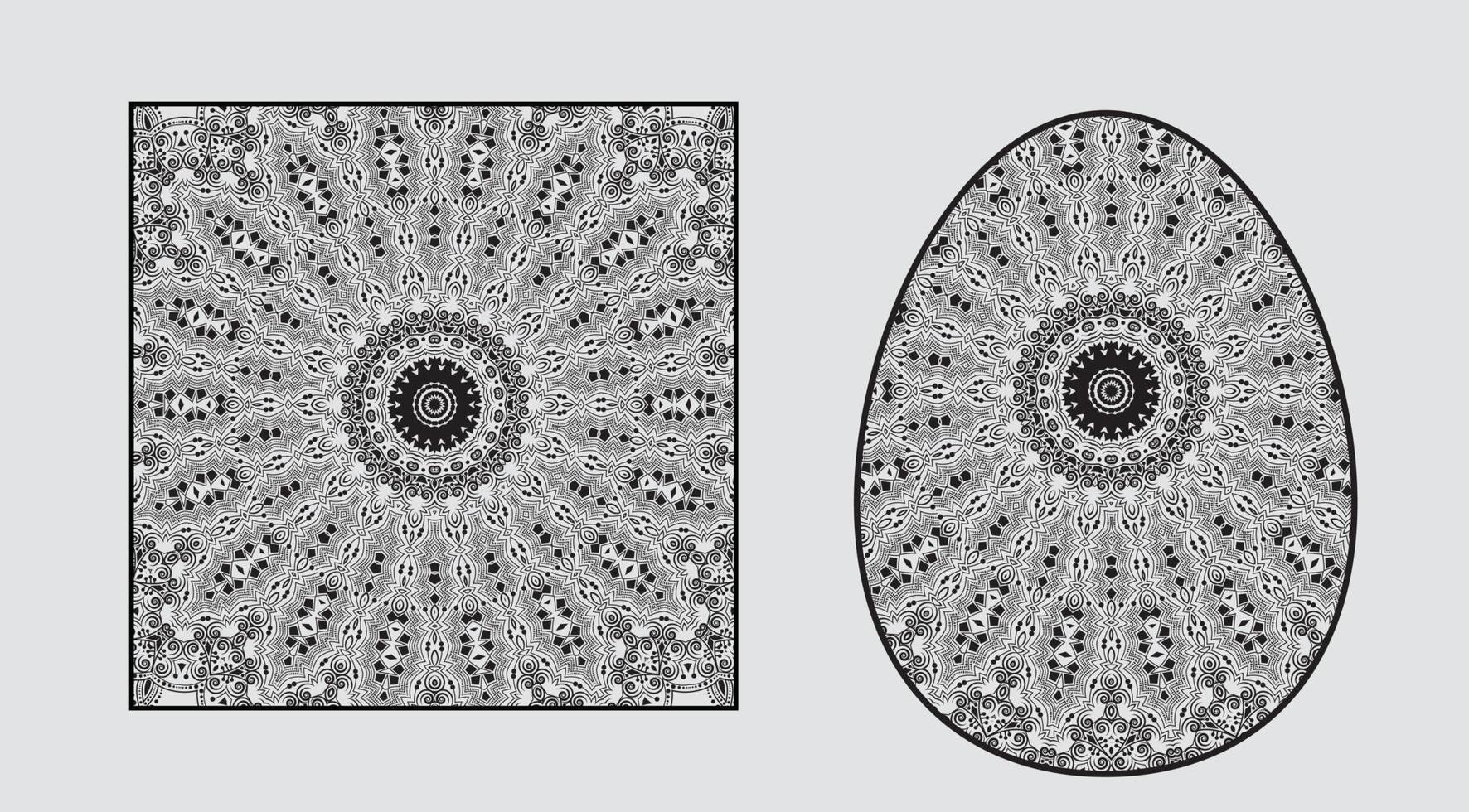 unique style mandala art with square frame on white background vector