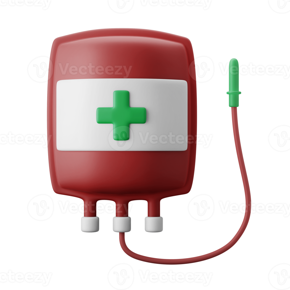 blood plasma transfusion injection bag 3d icon illustration png