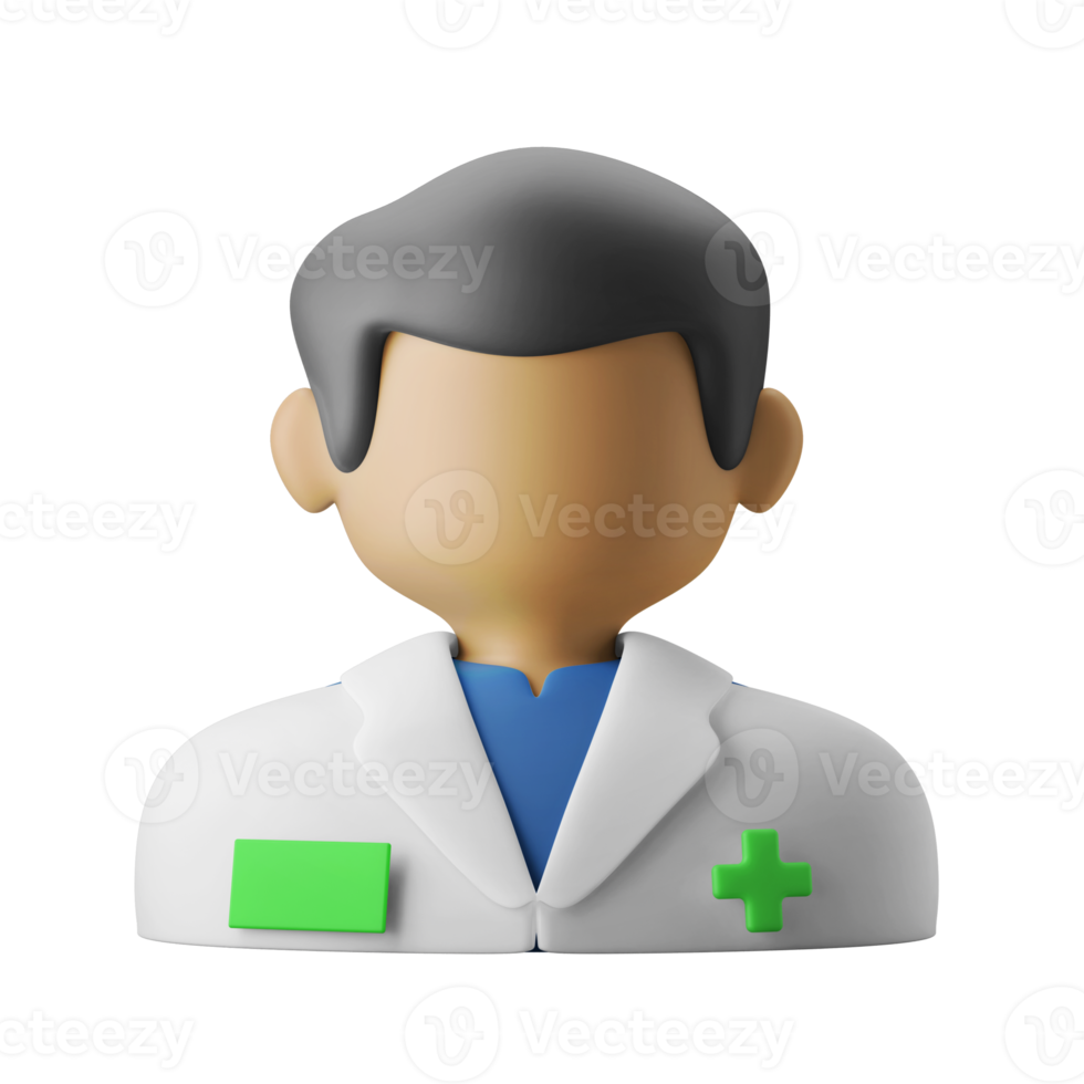 médico hombre personaje avatar 3d icono ilustración png