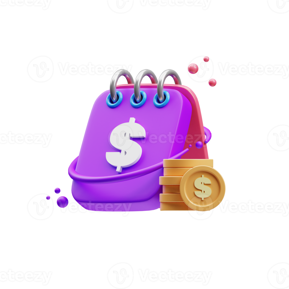 3d purple financial and investment icon illustration rendering png
